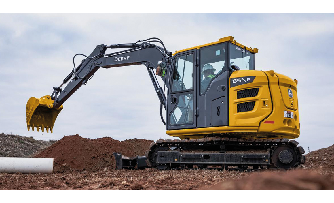 Gravemaskine p� byggeplads &ndash; illustration af industrielt udstyr og behov for slidst�rk overfladebeskyttelse og coating i kr�vende milj�er